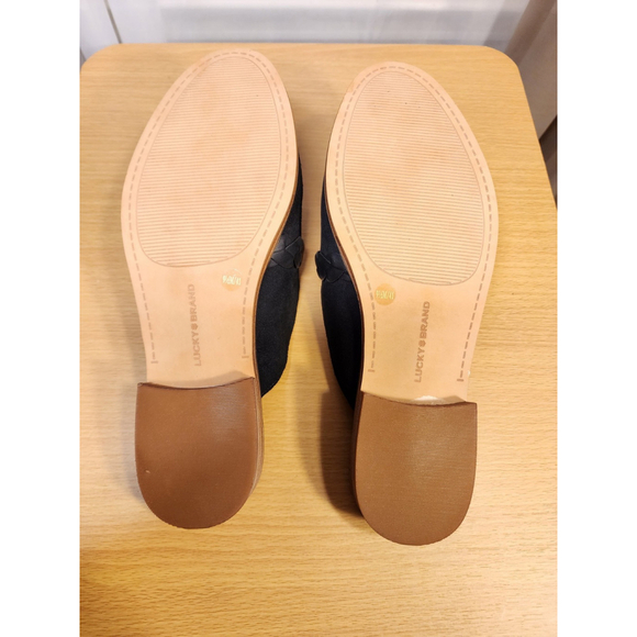 Lucky Brand Suede LEATHER Mule Loafers Slippers Sandal Shoes Size 9.5 M BLACK - Picture 12 of 14